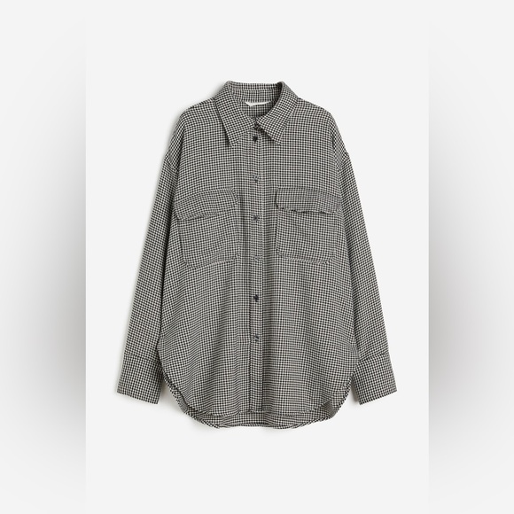 H&M Jackets & Blazers - H&M Oversized Twill Houndstooth Shacket